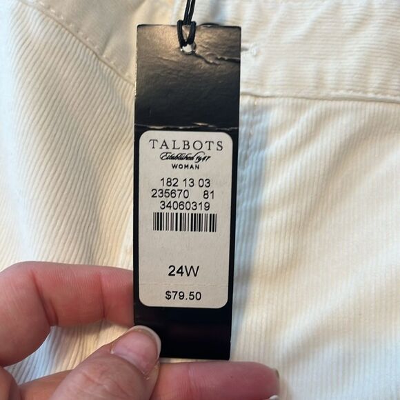 NWT Talbots Cream Corduroy Signature Boot Cut Jeans - Picture 4 of 9
